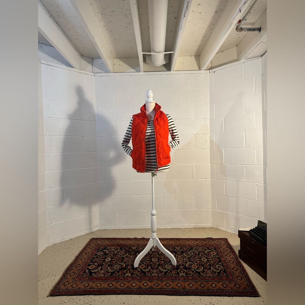 Small J. Crew Factory Quilted Down Puffer in Bright Orange